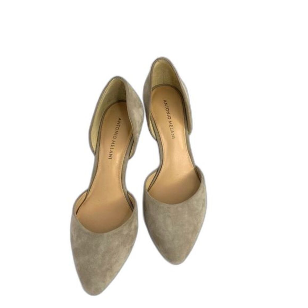 ANTONIO MELANI Gray Suede Wedges Sz 9 EUC!